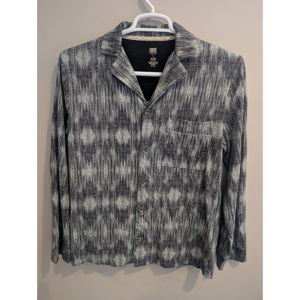 Frye Loungewear Shirt Men Large Gray Heathered Collar Premium Pajama Top NWOT